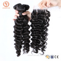 Wholesale Cheap Virgin Indian Human Hair Deep Wave With Closure Hair Bundles